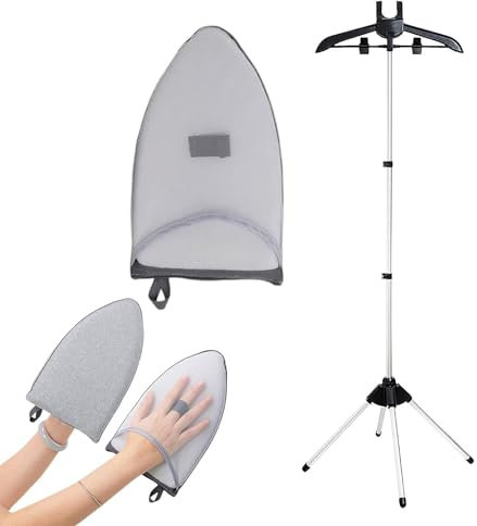 Soporte para vaporera – Estante de mano para vaporizador | Soporte telescópico para ropa | Soporte vertical plegable para accesorios para máquina de planchar con guantes de planchar para planchar tela