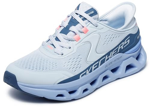 Skechers Herren 232921 NvblSneaker | Schnürschuh aus Mesh und Hotmelt-Overlay, geometrische Gleitschritt-Zwischensohle, luftgekühlter Memory-Schaum