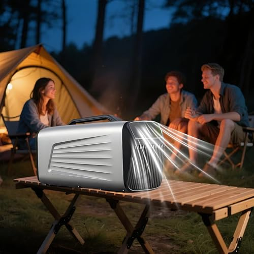 Climatiseur portable pour tente 1800W 6000 BTU, refroidissement efficace, climatiseur de camping mobile,refroidissement+déshumidification+ventilateur+mode veille+minuterie 24 h,jusqu'à 10 ㎡