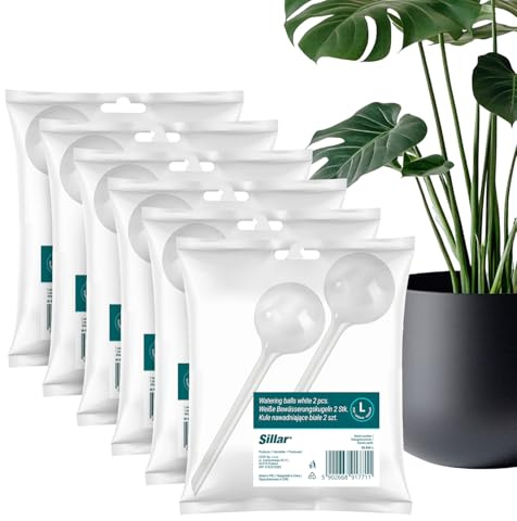 Sillar Boules d’Arrosage Plante – Lot de 6 – Blanc, 8×24 cm – Globe Arrosage/Distributeur Eau Plante – Arrosage Plante Intérieur & Arrosage Vacances