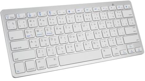 JZCZMCE Bluetooth Tastatur, Ultradünne Leichte Geräuschlose Kabellose Tastaturen für Laptop/Computer/Desktop/Smart TV,Thai