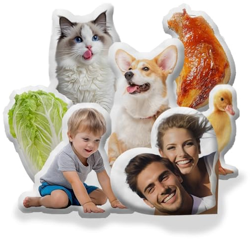 Seguire Personalisiertes Kissen Mit Eigenem Foto - Individuelles Kuscheltier & Fotokissen Als Einzigartiges Geschenk Für Verliebte, Tierliebhaber & Familien (Wahl Aus 6 Größen) (70 CM/27.55 Inch)