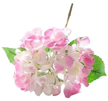 DUNSBY Künstliche Hortensien Künstliche Blumen Gefälschte Seide Hortensien Brautsträuße Hochzeitsdekorationen Home Zimmer Tischzubehör Gartenparty DIY(Deep Pink)