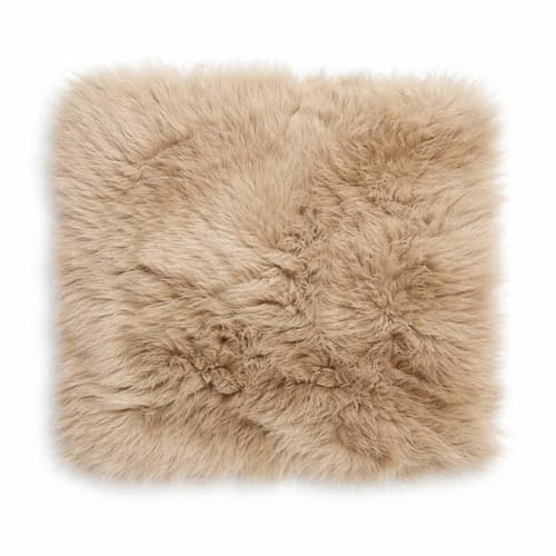 Vegane Fell Sitzauflagen 40x40 cm – Weich, Waschbar, Kissen (Taupe)
