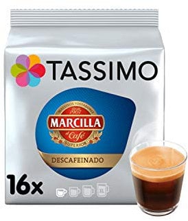 Tassimo Café Marcilla Descafeinado - 80 Cápsulas (T DISCs) compatibles con cafeteras Tassimo Bosch - 5 Paquetes de 16 Unidades