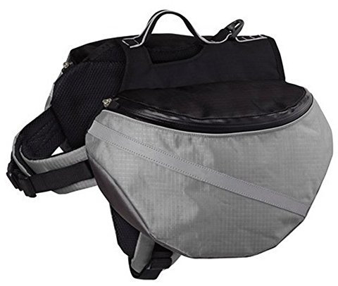 Livecity Satteltasche für Hunde, Rucksack, verstellbar, fürs Wandern, Camping, Weste mit Taschen für mittelgroße und große Hunde, für draußen