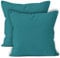 Encasa XO Baumwoll-Kissenbezüge, 2er-Set I 16x16 in (40x40 cm) - Azul Blau I kein Einsatz I einfach Kissenbezüge I Maschinenwaschbar | Nur Innen benutzen