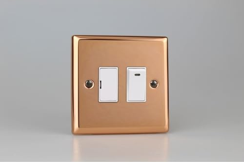 Varilight 13A Switched Fused Spur + Neon Polished Copper