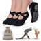 Ozaiic Yoga Socken rutschfeste für Damen für Pilates, Barre, Ballett, Tanz (EUR 35-41, 3 Paar - Schwarz)