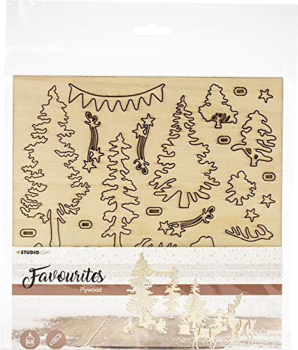 Studio Light Schablone, Sperrholz, 20 x 20 cm