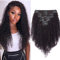 Clip in Extensions Echthaar Kinky Curly Doppelt Tressen für komplette Haarverlängerung Afro Haarteil 8 Teilig 18 Clips Naturschwarz 55cm-120g
