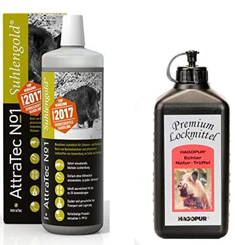 Jagdaktiv Lockmittel- Set ATTRATEC No. 1 Suhlengold Version 2017 und HAGOPUR Natur- Trüffel