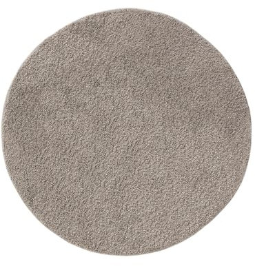 benuta Basic Hochflorteppich Soho - hellgrau ø 80 cm rund - Kuschelig Weicher Teppich im Minimalistischen Look - Pflegeleicht - Fußbodenheizung Geeignet