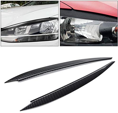 Scheinwerfer Augenlid Augenbrauenabdeckung, Scheinwerfer Augenbrauen Augenlider Scheinwerferabdeckungen Passend für Volkswagen VW Golf 7 GTI MK7 (carbon fiber)