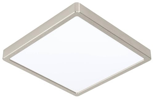 EGLO connect.z Smart-Home LED Bad-Deckenlampe Fueva-Z, L x B 28,5 cm, ZigBee, App und Sprachsteuerung Alexa, Lichtfarbe (warmweiß-kaltweiß), dimmbar, Alu Aufbauleuchte nickel-matt, IP44