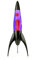 Mathmos Telstar Lavalampe Rakete Schwarz - Violett/Rot