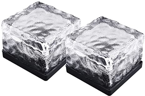 Uonlytech 2 In Eingebettete Pflastersteine ​​Teich Rasen Warm Garten Quadratisch Licht Lampe Rasenwürfel Solarziegelplatte Landschaft Mit Weg Für Led-Straßen-Terrassenglas