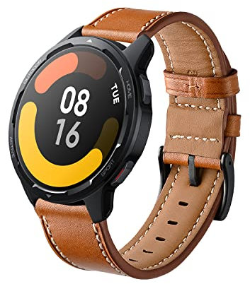 ToVioc 22mm Cinturino Compatibile con Xiaomi Watch S4/S4 Sport/2/S3/S1 Pro/2 Pro, Redmi 5 Active/5 Lite, Cinturino Ricambio Pelle per 46mm of Huawei Watch GT 6/GT 6 Pro/GT 5/GT 5 Pro/GT 4 - Marrone