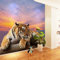 8D Große Tiger Fototapete 3D Tapete Tier Fototapete 3D Fototapete Tiger Fototapete Wohnzimmer Hintergrund 3D W 3d Tapete Vlies Effekt TV Die Fototapete Wandbild Wohnzimmer Schlafzimmer-300cm×210cm