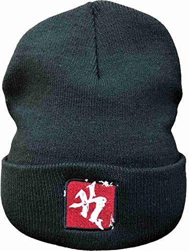 Premium Winter Mütze schwarz, Stay Kreativ Logo Beanie, warm & bequem, für Skater-Graffiti-Dudes, Acrylic Cuff , Kinder, Teenager, Männer & Frauen, Vater & Sohn, Mutter & Tochter (großer Kopfumfang)