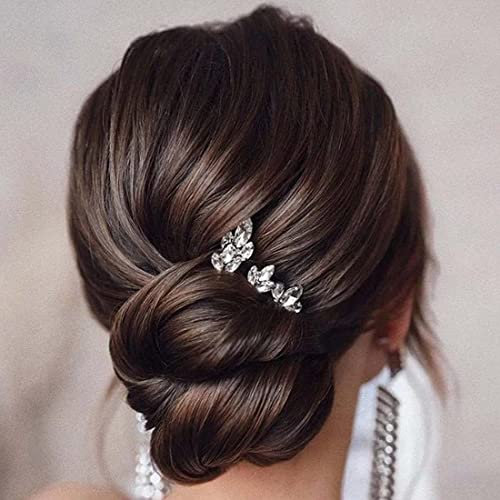 Prosy Forcine per capelli da sposa con cristalli dorati, con strass, per donne e ragazze (confezione da 5)