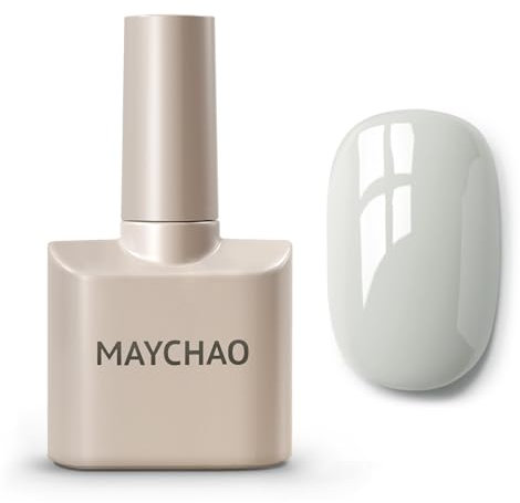 MAYCHAO 15ML Gel Nail Polish, Grey-Green Gel Nail Polish, Soak Off UV LED Gel Polish Nail Art Starter Manicure Salon DIY at Home, 0.5 OZ