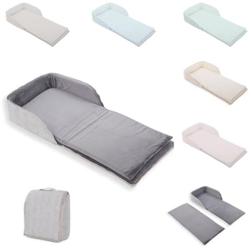 Kikkaboo cuna portátil 2 en 1, mochila, colchón, correas ajustables, plegable, color:gris