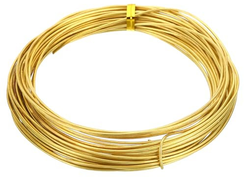 PATIKIL Filo di Ottone Semiduro, 1 Pezzo da 16 Gauge/1,2 Mm di Diametro, Bobina da 10 m/32,8 Ft di Filo Puro per La Creazione di Gioielli, Perline e Piante da Giardino