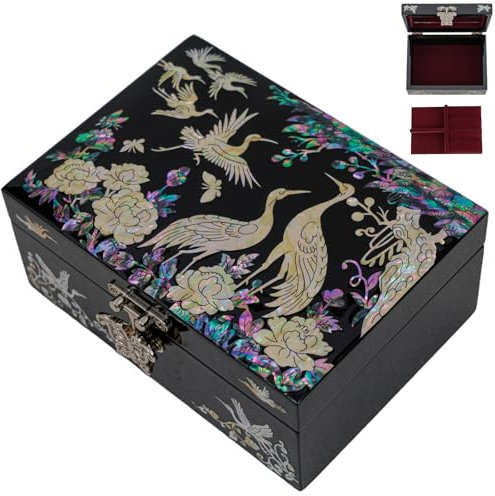 February Mountain Schmuckschatulle mit Perlmutt-Motiv, Geschenke für Frauen, Geburtstag, Hochzeit, Muttertag, Weihnachten, Abschlussfeier