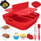Bestash Accessori per Friggitrice ad Aria,Teglie per Friggitrice ad Aria,Riutilizzabile Friggitrice ad Aria Accessori per Cosori, Philips, Cecotec 4.7-6.4L（Anta Singola Rosso）