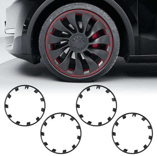 Klutchtech Model Y Felgenschutz, 53,3 cm (21 Zoll), für Model Y Performance Zubehör 2020-2024, ABS-Felgenkappen, Abdeckung, Uberturbinenräder, Felgenschutz (Grau, 53,3 cm)