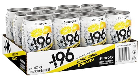 -196 Double Lemon | Alkoholisches Mixgetränk mit Vodka und Shochu | fertig gemixt in der Dose | 10 Prozent Vol | 12 x 0,33l Einweg