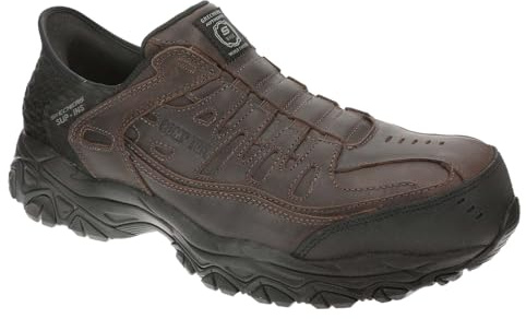 Skechers Men's Work Holdredge Ryker Hands Free Slip-in, Brown, 12W