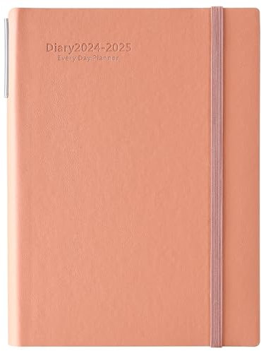 Akademischer Terminplaner 2024–2025, A5-Terminplaner 2024–2025, Tag pro Seite, von Juli 2024 bis Juni 2025, eleganter Hardcover-Planer mit Stift, Gesäßtasche, buntes Monatstab, Lesezeichen,
