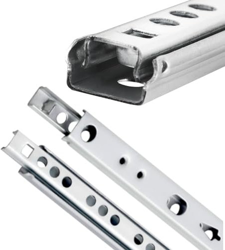 Schubladenschienen - Schubladenauszug H: 17mm / L: 310mm Schienen für Schubladen - Auszugsschienen Leicht Anzubringen - Schubladen Schienensystem Teilauszug (Länge (eingefahren) 310 mm)