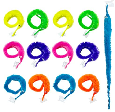 Yeefunjoy Magic Worm Spielzeug, 12 Stück Twisty Zauberwurm, Plüsch-Spielzeug Magic Twisty Fuzzy Worm, Bunt Wurm Spielzeug Für Kinder Und Katze, Magische Raupe für Geburtstagsgeschenk Party Karneval