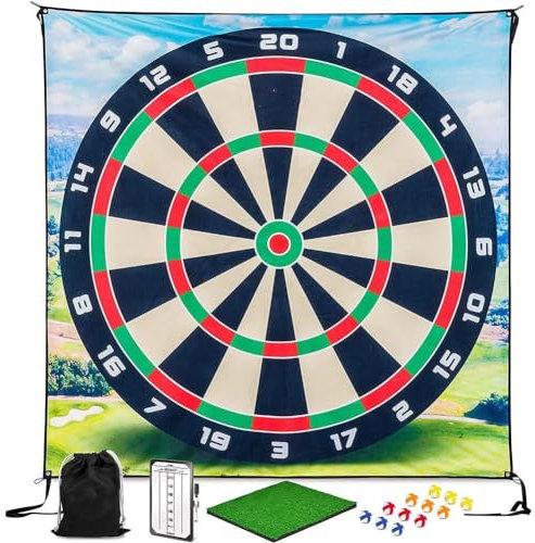 SHANGYU Golf-Chipping-Spiel mit klebrigen Bällen und Darts, Golf-Übungsmatten-Kits, für drinnen und draußen, Golfzubehör für Erwachsene, Familienhofspiel (203,2 cm)