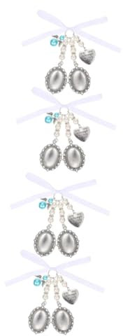 WOFASHPURET 4 Stück Anhänger DIY Charm Anhänger Hochzeit Erinnerung Braut Charms DIY Charms Blumenstrauß Schmuck Zeit Edelsteine Anhänger Blumenstrauß Anhänger Charms DIY