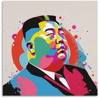 Kim Jong Un Poster, Surrealismus, Leinwandkunst, Poster und Wandkunst, Bilddruck, moderne Familiendekoration, Poster, 70 x 70 cm