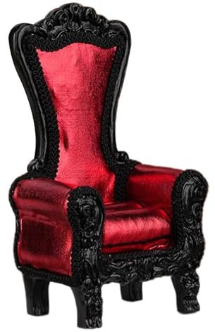 Colcolo 1/12 Puppenhaus Einzelsofa Puppenstuhl Sofa mit Sessel Miniatur Wohnzimmermöbel für Mikro-Landschaftszubehör, Rot