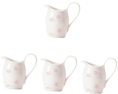 Amosfun 4 Stück Kaffeemaschine Kleiner Kaffeemilchkessel Kleiner Milchbehälter Keramik Sirupkrug Kaffeezubereitungszubehör Keramik Milchbehälter Kaffeemilchkännchen