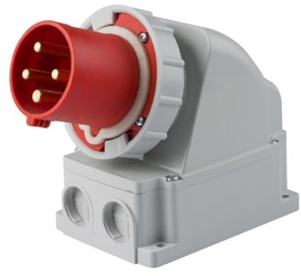 Fiche industrielle prise murale 380 V 400 V 415 V 4 broches 3P+T 63 A IP67 - ROSI 1001068