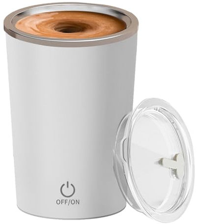 Taza agitadora magnética, taza mezcladora de chocolate caliente recargable de viaje de 350 ml Taza de leche de acero inoxidable - Taza mezcladora automática magnética para leche, chocolate caliente, c