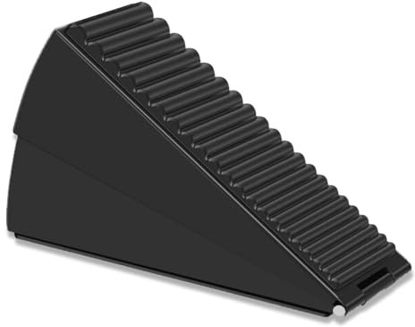 Tope de puerta grande y pesado con resorte de alto ajuste. Agarre de goma sólida antideslizante, topes de puerta resistentes para piso, cuña de puerta, puerta interior y exterior (negro, 1 unidad)