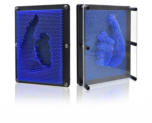3D Pinart,Classique 3D Pin Art Board Jouet Sculpture,Sculptures Clous 3D,Plastic Pin Game Ideal Desktop,Office,Home,CréAtive PenséE Jouet Clone Jouet pour La Maison Et Bureau,Bleu Foncé