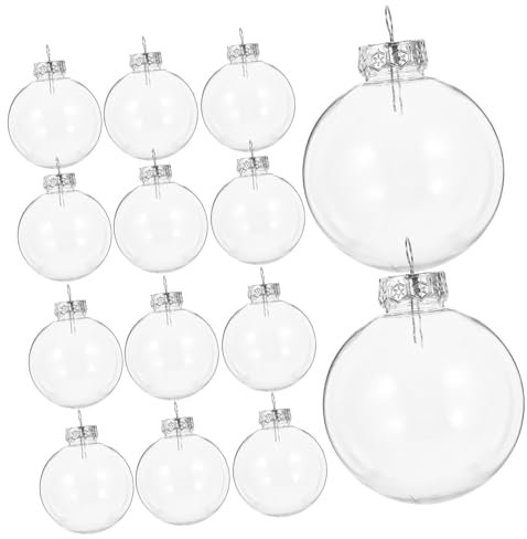 JEWEDECO 20 Stück Transparente Hohlkugeln Weihnachtskugeln Aus Kunststoff Ø8cm Weihnachtsbaumdekoration Für Haus Hotel Und Party Ohne Grate