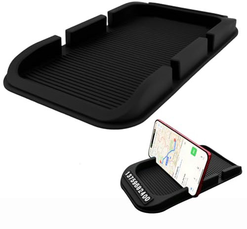 Plateau de tableau de bord 3 en 1 pour voiture - Noir - Tapis antidérapant multifonction - Pour décoration de voiture, maison, cuisine, chambre à coucher