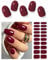 AutyaMee Semi Cured Gel Nail Strips (Burgundy Red), 20 Pcs Gel Nail Wraps, Stickers, UV Light Required, Salon Quality, Long Lasting