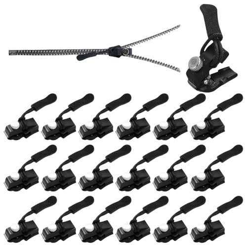 24 Stück Black Reisverschluss Reparaturset, 3 Größen Reißverschluss Reparatur Set, Abnehmbares Ersatz Reissverschluss Reparatur Set, Reisverschluss-Zipper Ersatz für Mantel, Ruckäcke