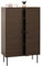 Highboard HWC-N78, Kommode Schrank Sideboard, skandinavischer Stil, Metall Holz Melamin MVG 130x80x40cm - Dunkelbraun